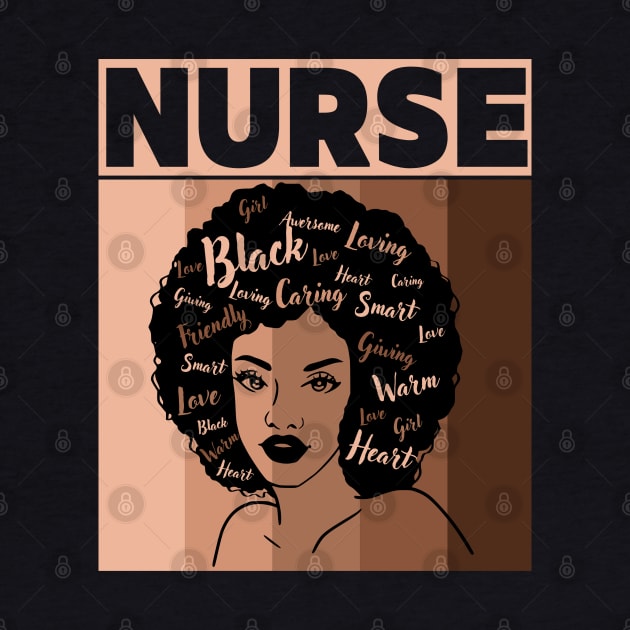 Black Woman Nurse Afro melanin is Black History Month by AE Desings Digital